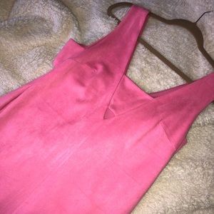 Pink cutout Soprano vegan suede dress
